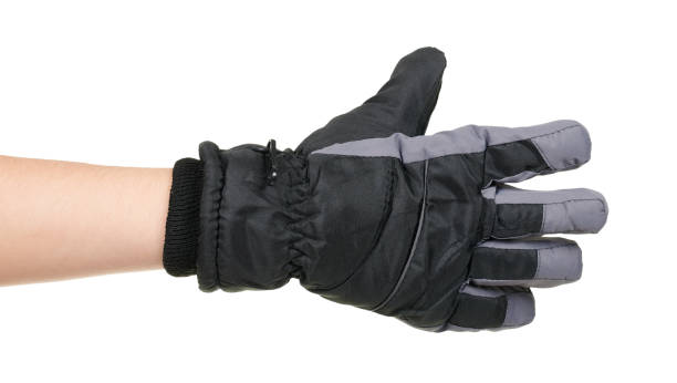 istock Hand with dark winter gloves isolated on white background 1314743128