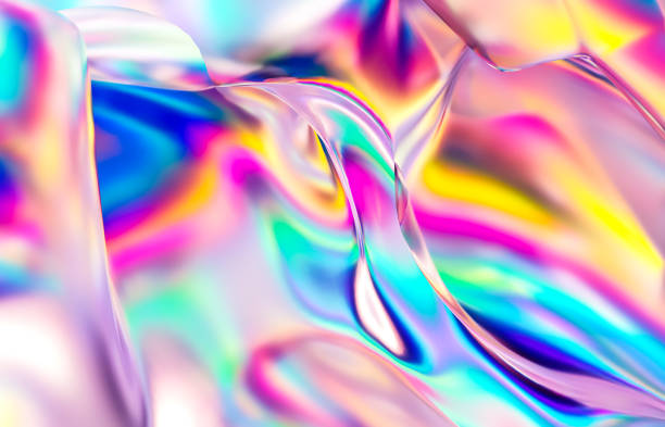 istock Abstract geometric crystal background, iridescent texture, liquid. 1314746701