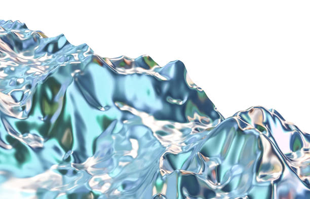 istock Abstract geometric crystal background, iridescent texture, liquid. 1314746709