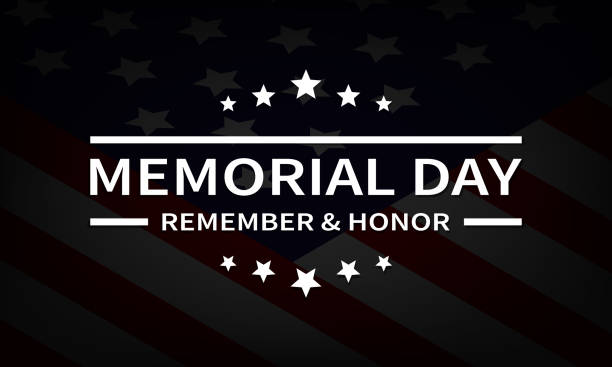 istock Memorial day vector banner. USA Memorial logo with text Remember and Honor on usa flag background Vector illustration EPS 10 1314749645