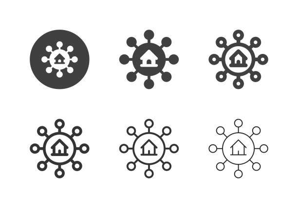 House Networking Icons - Multi Series House Networking Icons Multi Series Vector EPS File. network server room stock illustrations