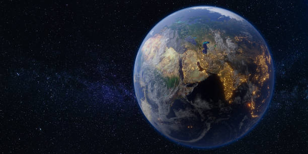 istock Earth and space galaxy milky way backdrop 3d illustration 1314754827
