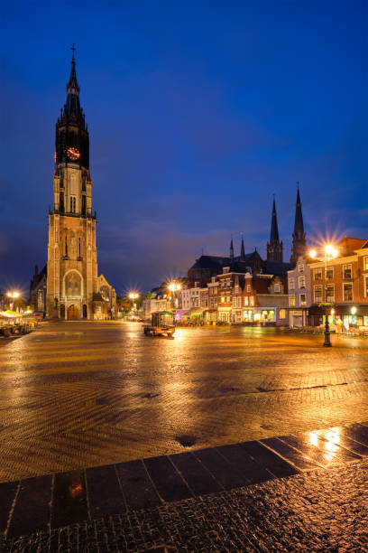 istock Delft Market Square Markt in the evening. Delfth, Netherlands 1314755878