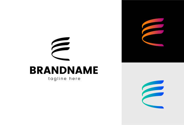 набор логотипов буквы e - логотип stock illustrations