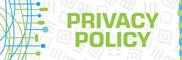 Privacy polity text written over green blue background.