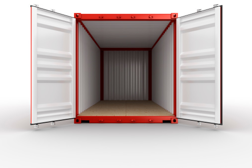 3d rendering of an open shipping container
