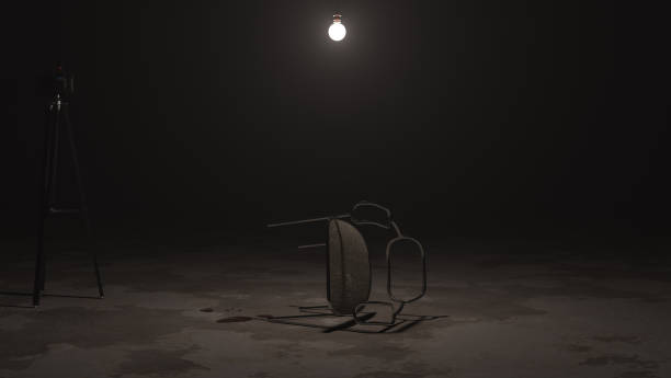 Interrogation room 3d Illustration of Dark Interrogation Environment torture photos stock pictures, royalty-free photos & images