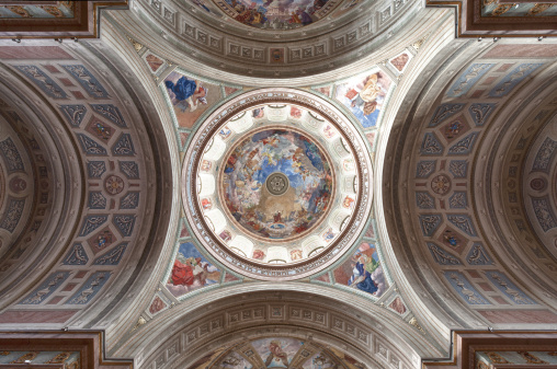 Interior of the Cathedral Eger - Hungary - with murals