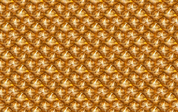 Fresh ananas comosus seamless texture. Pineapple bark seamless background