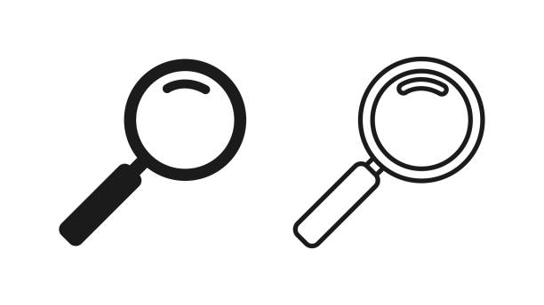 Magnifier icons isolated on white background. Search concept. Loupe. Vector illustration Magnifier icons isolated on white background. Search concept. Loupe. Vector illustration loupe stock illustrations