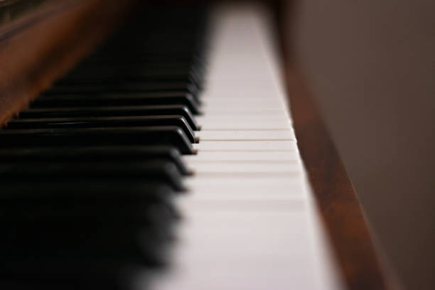 istock Piano, piano keys. Piano close-up. Blurred background 1314766117