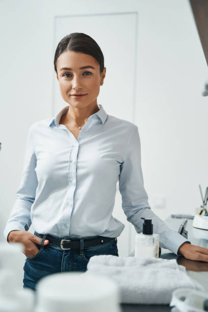 istock Serene female client standing in the beauty salon 1314766559