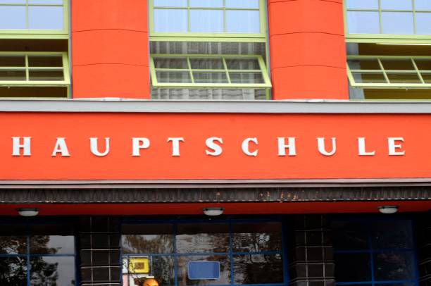 istock seconday modern school sign in german (Hauptschule) 1314767703