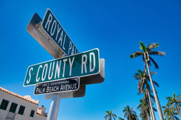 istock Palm Beach Avenue road sign intersection, Florida 1314767957