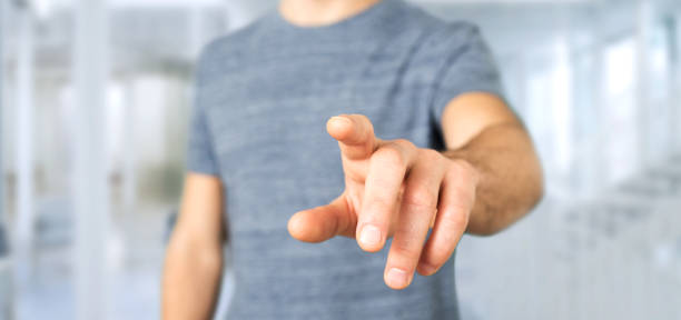 istock Empty holding hands of a young relaxed man 1314774217