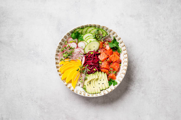 istock Poke bowl with fresh marinated salmon 1314776305