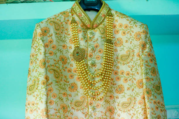 istock Traditional wedding ceremony in Hinduism: Groom dressing design 1314779341