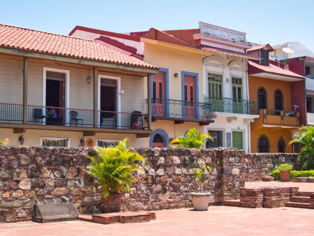 Beautiful houses in Panama City's Casco Viejo district Provincie Panamá casco viejo photos stock pictures, royalty-free photos & images