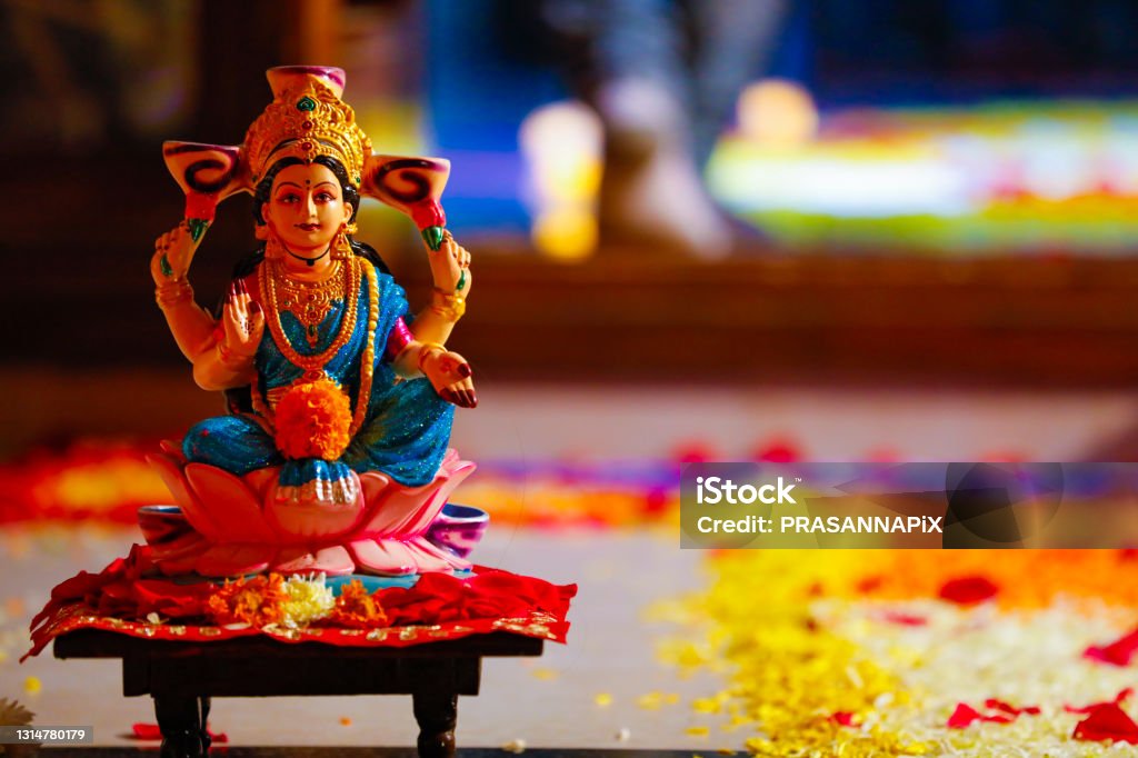 goddess sculpture in indian wedding Goddess Lakshmi Stock Photo