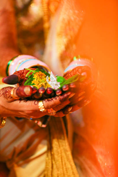 istock Traditional indian wedding ceremony, groom and bride hand 1314780801