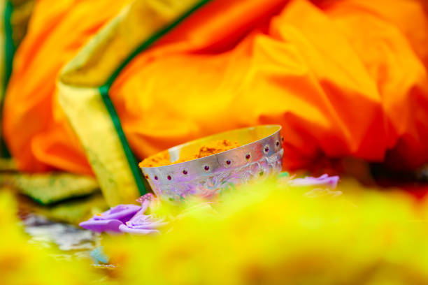 istock Traditional wedding ceremony in Hinduism: haldi ceremony 1314780961