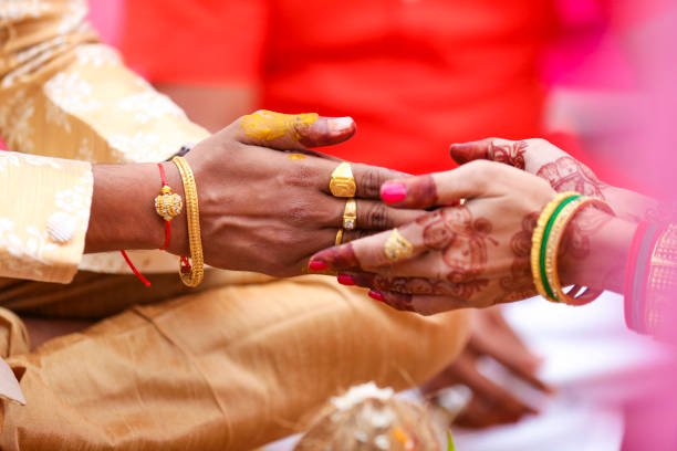 istock Wedding ceremony in Hinduism: groom hand 1314782326