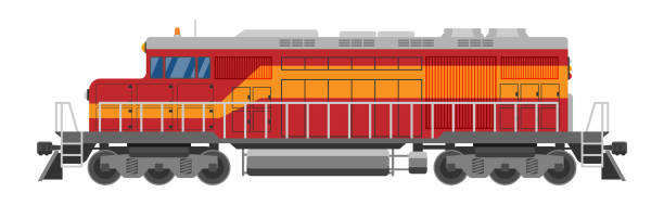 illustrazioni stock, clip art, cartoni animati e icone di tendenza di locomotiva diesel isolata su sfondo bianco. - diesel locomotive