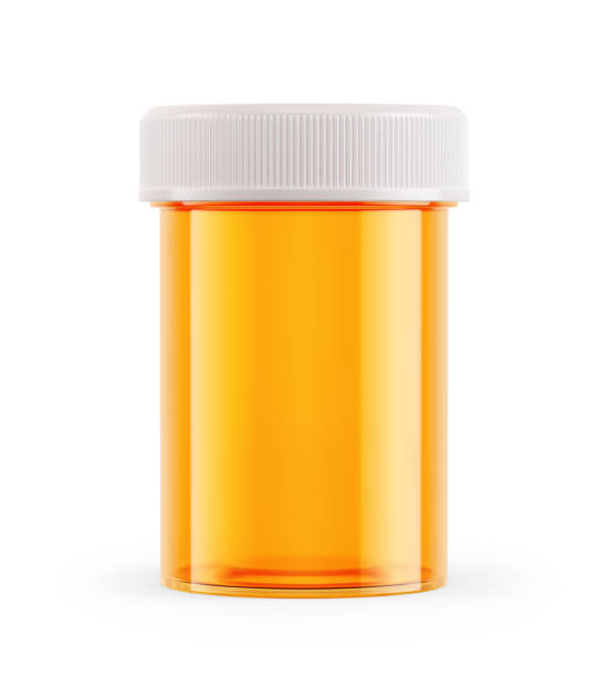 istock Amber pharmacy vial isolated on white background 1314783691