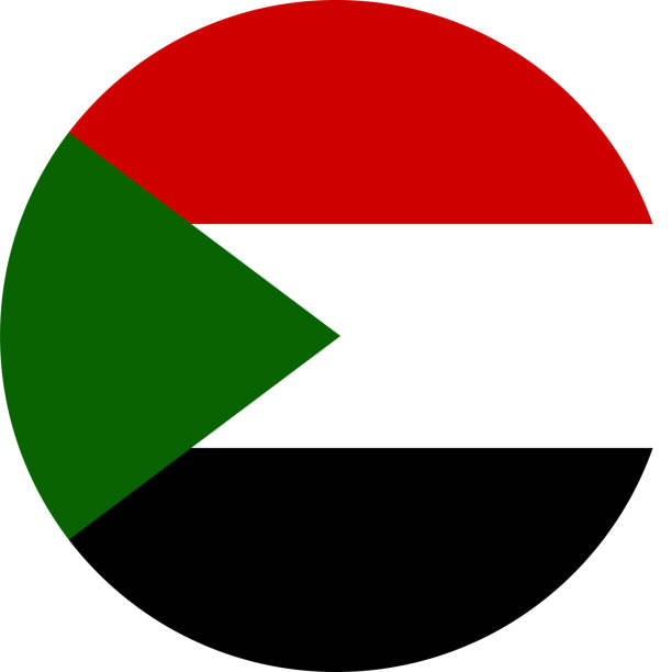 ilustrações, clipart, desenhos animados e ícones de ícone da bandeira redonda do sudão. - republic of the sudan