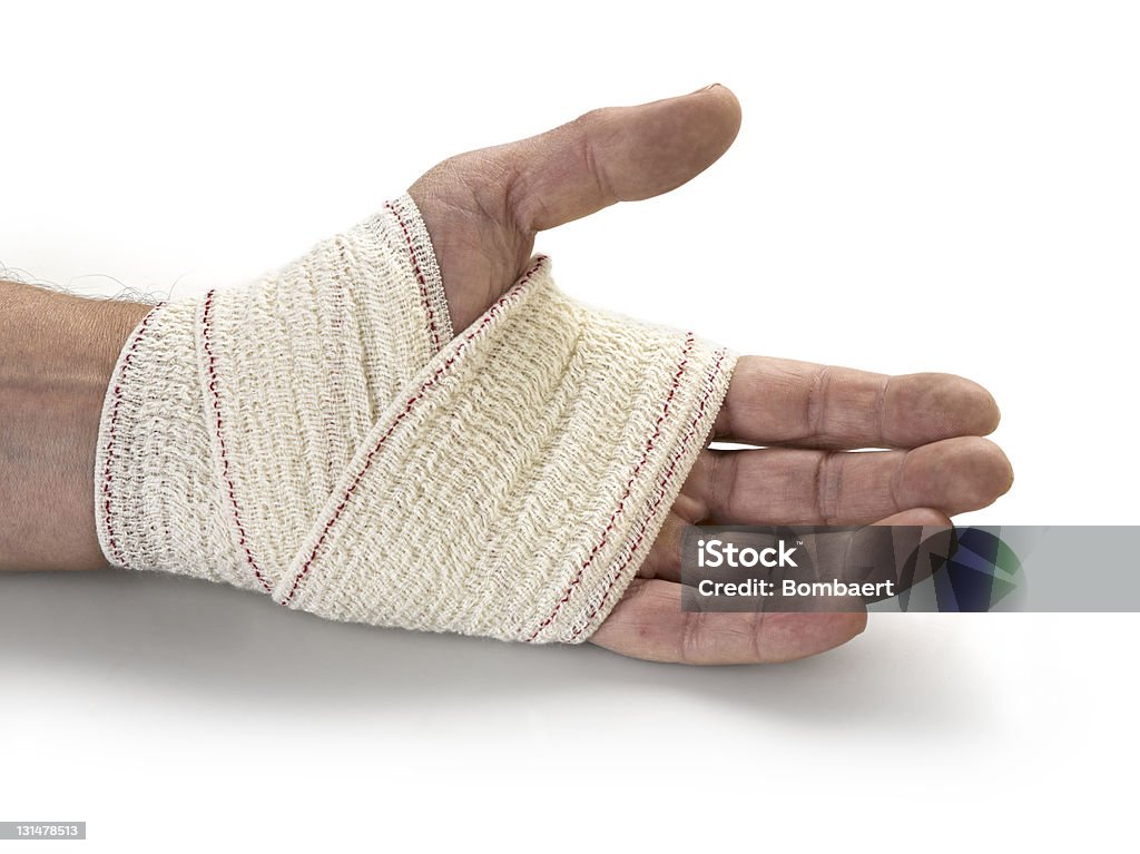 Remédios faixa da Mão humana - Foto de stock de Bandagem royalty-free