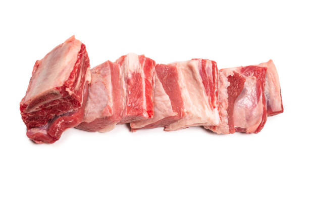 istock Raw beef ribs isolated on white background. 1314785245