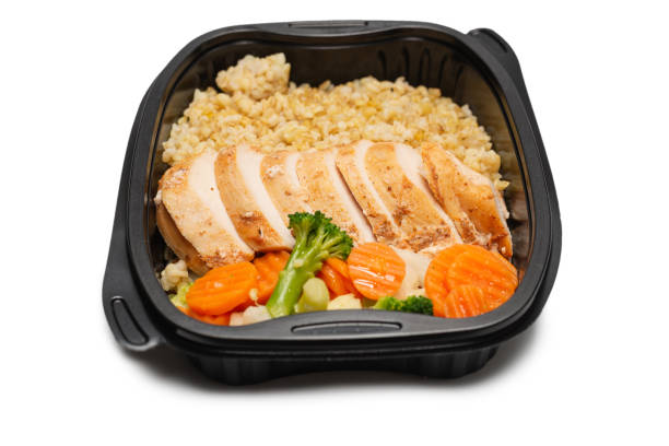 istock Ready food in a container. Stewed chicken, stewed carrot, cabbage and porridge. 1314785276