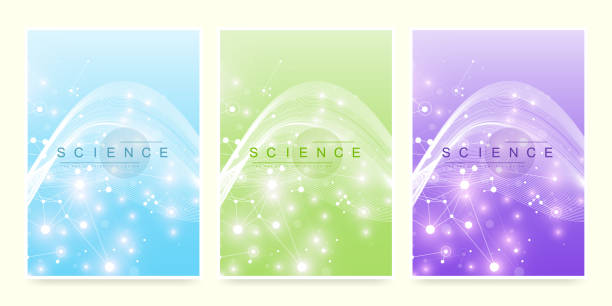 Modern vector template for brochure, leaflet, flyer, cover, magazine or annual report. A4 size with colorful abstract molecules. Atoms. Neurons. Medical banner. Vector illustration. Modern vector template for brochure, leaflet, flyer, cover, magazine or annual report. A4 size with colorful abstract molecules. Atoms. Neurons. Medical banner. Vector illustration probiotic pattern stock illustrations