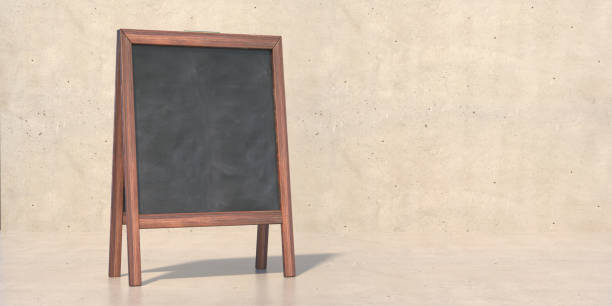 istock Chalkboard blank for school, advertisement on bege color background. 3d illustration 1314791516