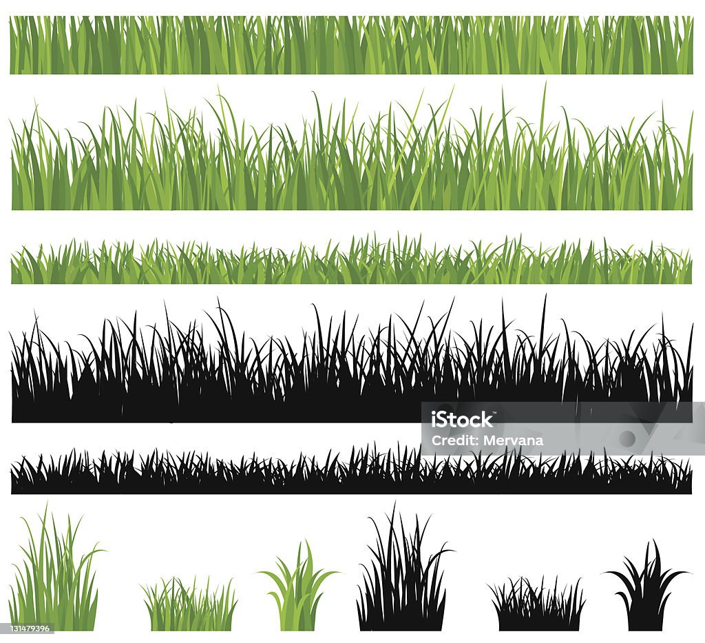 Conjunto de hierba - arte vectorial de Hierba - Pasto libre de derechos