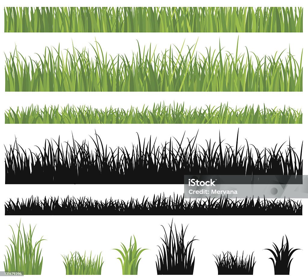 草のセット - 芝草のロイヤリティフリーベクトルアート