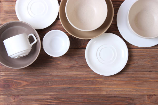 istock Set of dishes and kitchen utensils top view. 1314794869