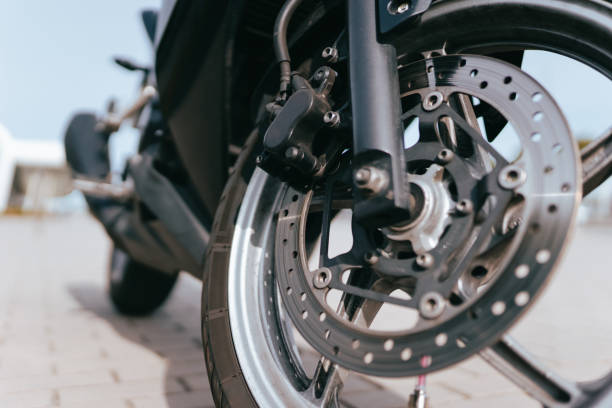 istock Disc brake of motorcycle, selective focus. 1314804291