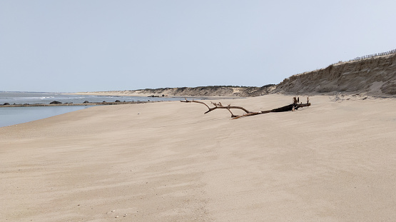 sand natural wild ocean beach in Soulac-sur-Mer near le verdon in France