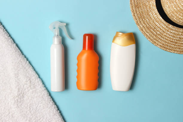 istock sunscreens on a colored background close-up. Sun protection for skin 1314806952