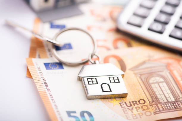 istock House key on Euro Banknotes. 1314809036