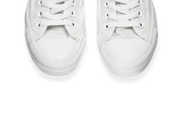 istock Converse white shoes isolated on white background. 1314814237