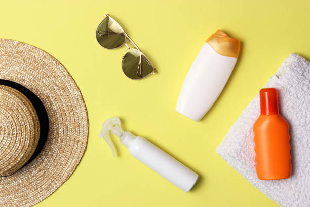 istock sunscreens on a colored background close-up. Sun protection for skin, 1314818652