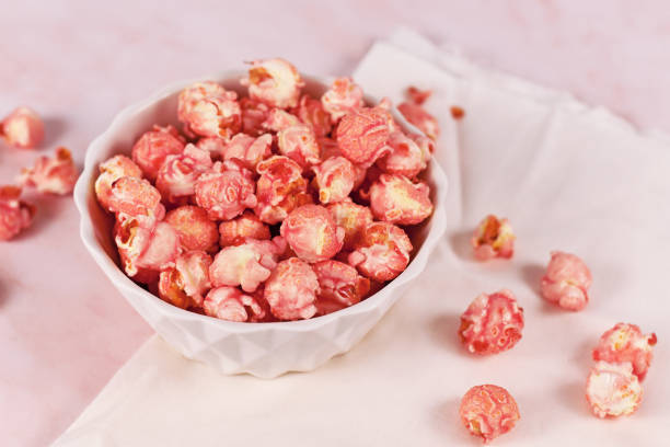 istock Pink colored strawberry flavored sweet popcorn 1314819109