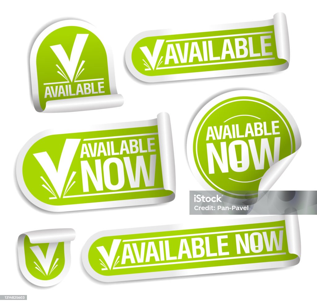 Available Now Stickers Set Stock Illustration - Download Image Now ...