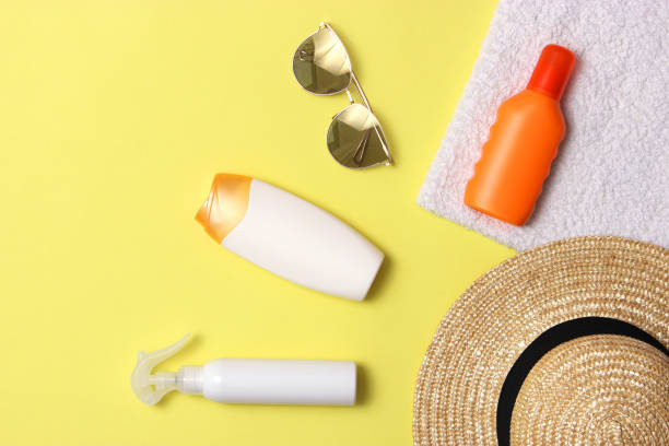 istock sunscreens on a colored background close-up. Sun protection for skin, 1314827828