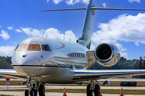 Bombardier Challenger 300 Executive jet at Sarasota Airport in Florida