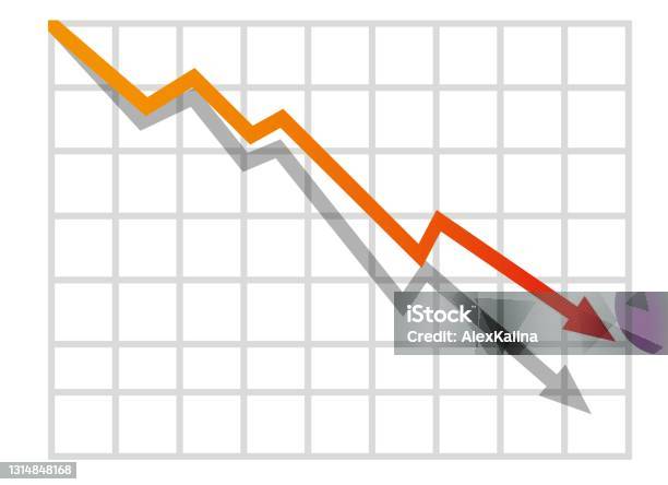 3d graph with decrease report. diagram with recession... Graph With Decrease Report Diagram With Recession And Bankruptcy ...