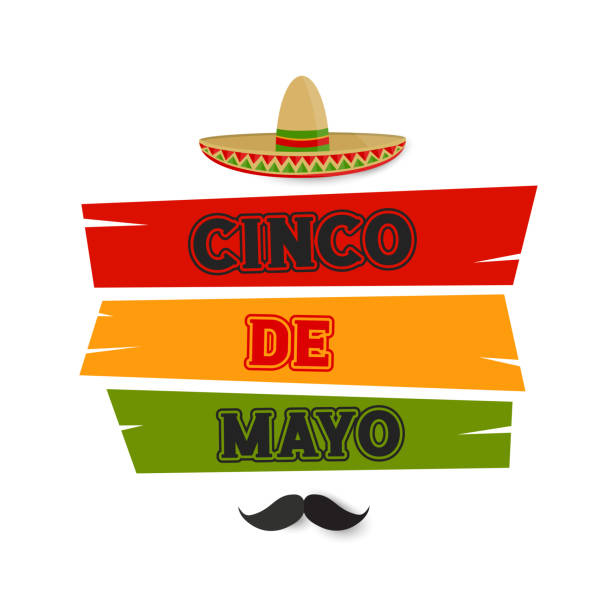 cinco de mayo karte, banner mit hut. vektor - mexican culture cinco de mayo backgrounds sombrero stock-grafiken, -clipart, -cartoons und -symbole