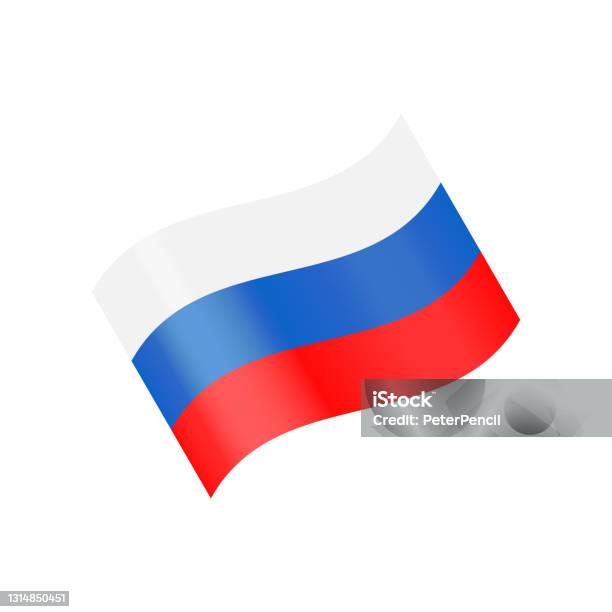 Russia Flag Icon Vector Illustration Wave Stock Illustration